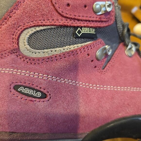 Asolo Tacoma GV Boots Womens Size 8 Pink Suede Gore Tex Vibram Hiking Anti Shock - Picture 10 of 11